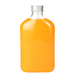 Bottle Tek 10 oz Clear Plastic Flask Container - with Aluminum Lid - 3 1/4