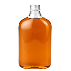 Bottle Tek 17 oz Clear Plastic Flask Container - with Aluminum Lid - 3 3/4