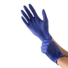 Low Derma Blue Extra Large Nitrile Glove - Hypoallergenic, Non-Sterile, Powder-Free - 100 count box