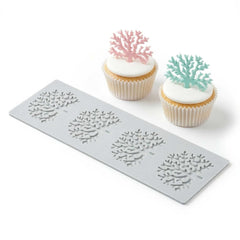 Pastry Tek Gray Silicone Coral Fondant Impression Mat - 48 count box