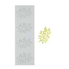 Pastry Tek Gray Silicone Branch with Leaves Fondant Impression Mat - 1 count box