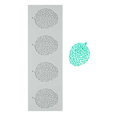 Pastry Tek Gray Silicone Autumn Leaf Fondant Impression Mat - 48 count box