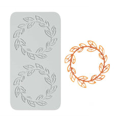 Pastry Tek Gray Silicone Spring Leaf Halo Fondant Impression Mat - 48 count box
