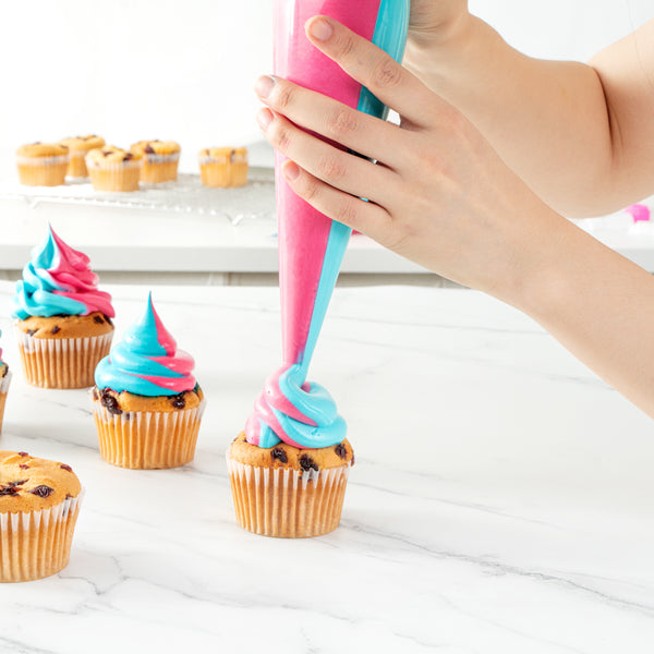 Pastry Tek Clear Plastic Pastry Piping Bag Dual Color 18