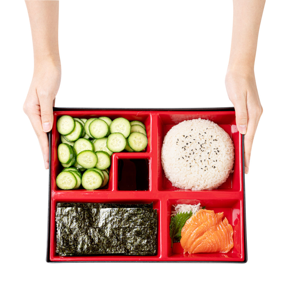 Bento Large Bento Tek Rectangle Black and Red Large Japanese Style Bento Box - 5 ...