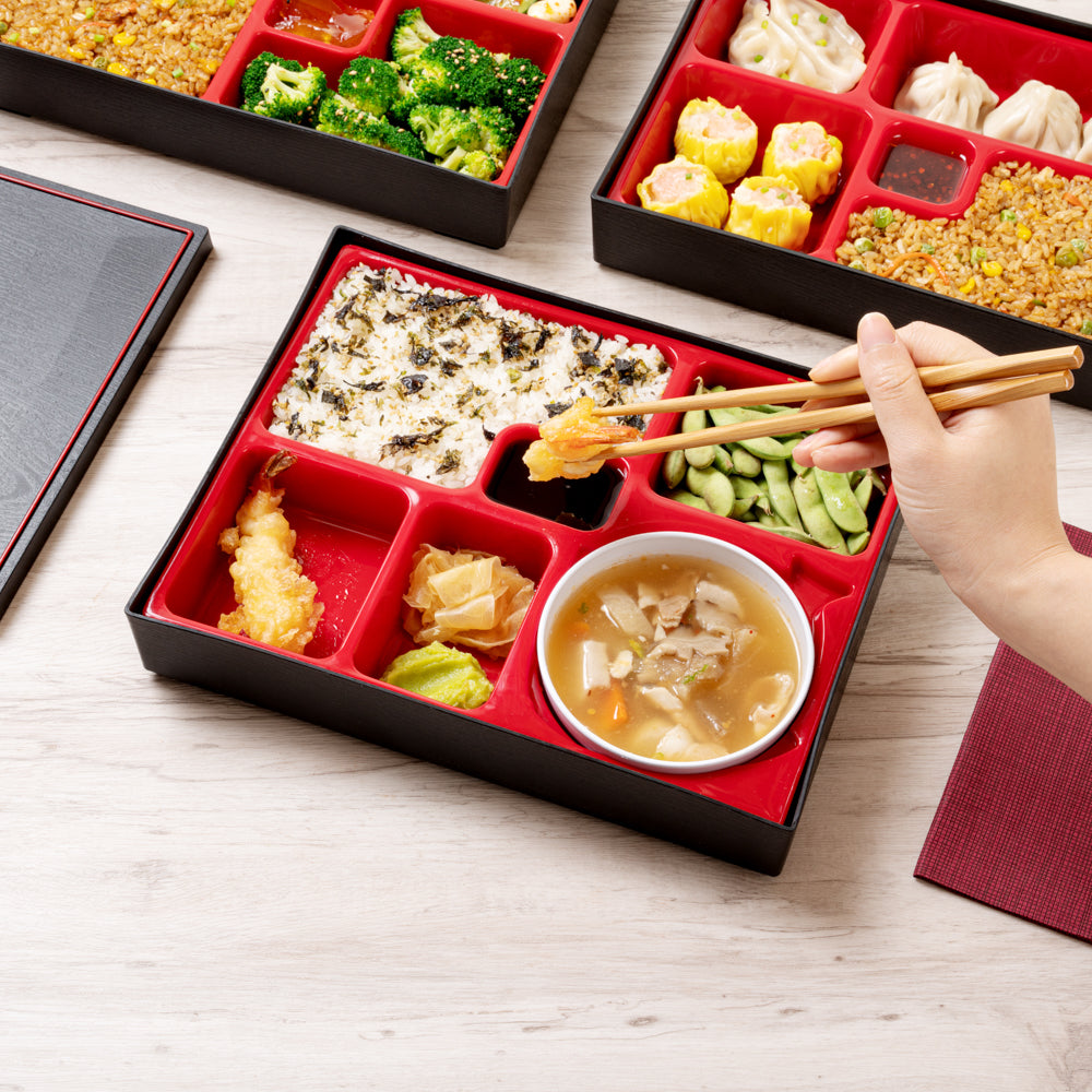 Bento Large Bento Tek Rectangle Black and Red Large Japanese Style Bento Box - 6 ...