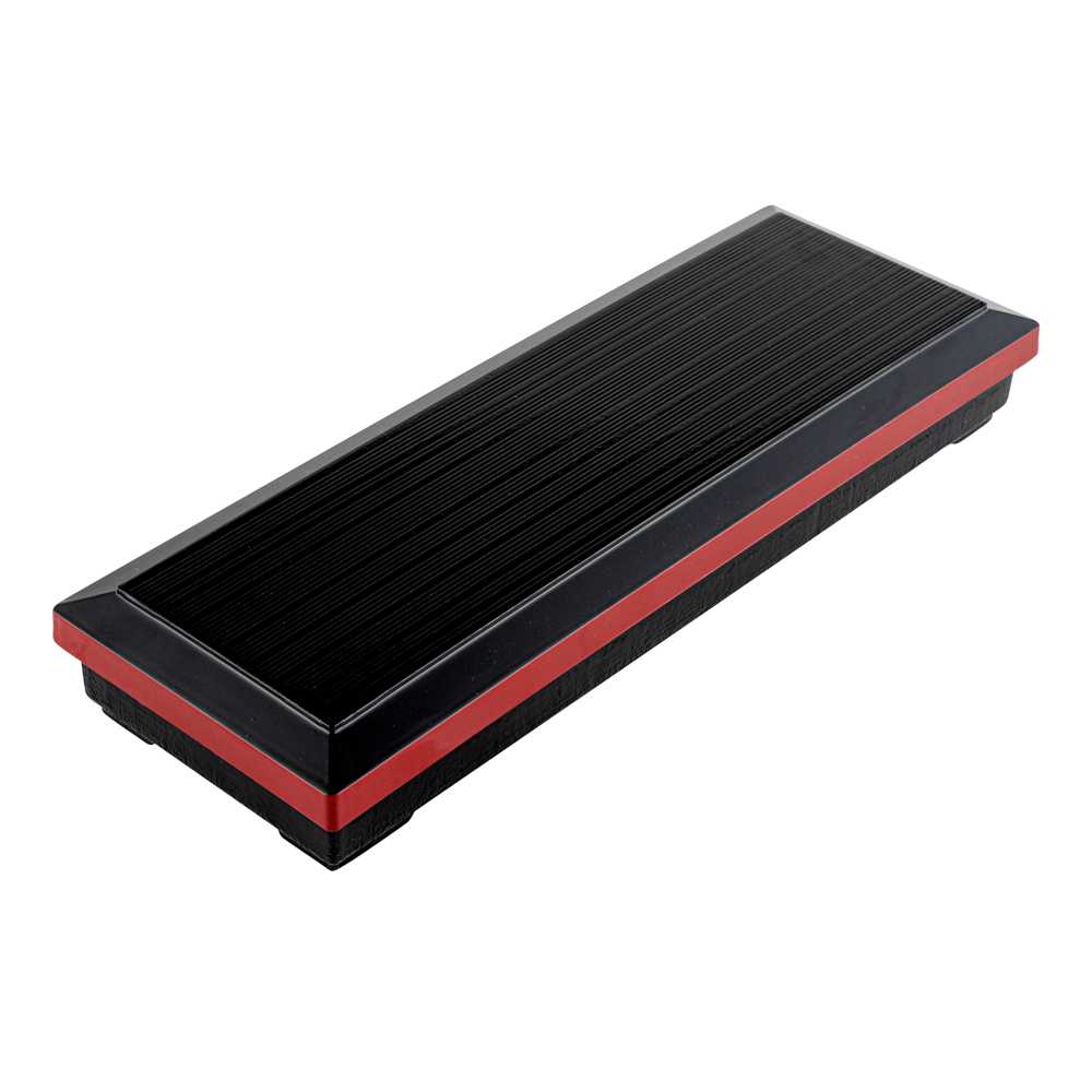 Bento Tek Rectangle Black and Red Japanese Style Bento Box - 3 Compartments - 14" x 4 3/4" x 2 1/4" - 30 count box