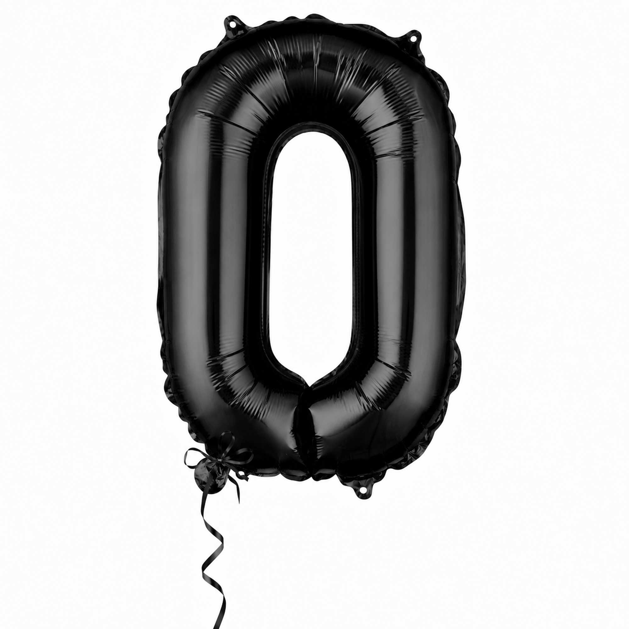 Balloonify Black Mylar Number 0 Balloon - 16" - 1 count box