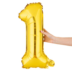 Balloonify Gold Mylar Number 1 Balloon - 16
