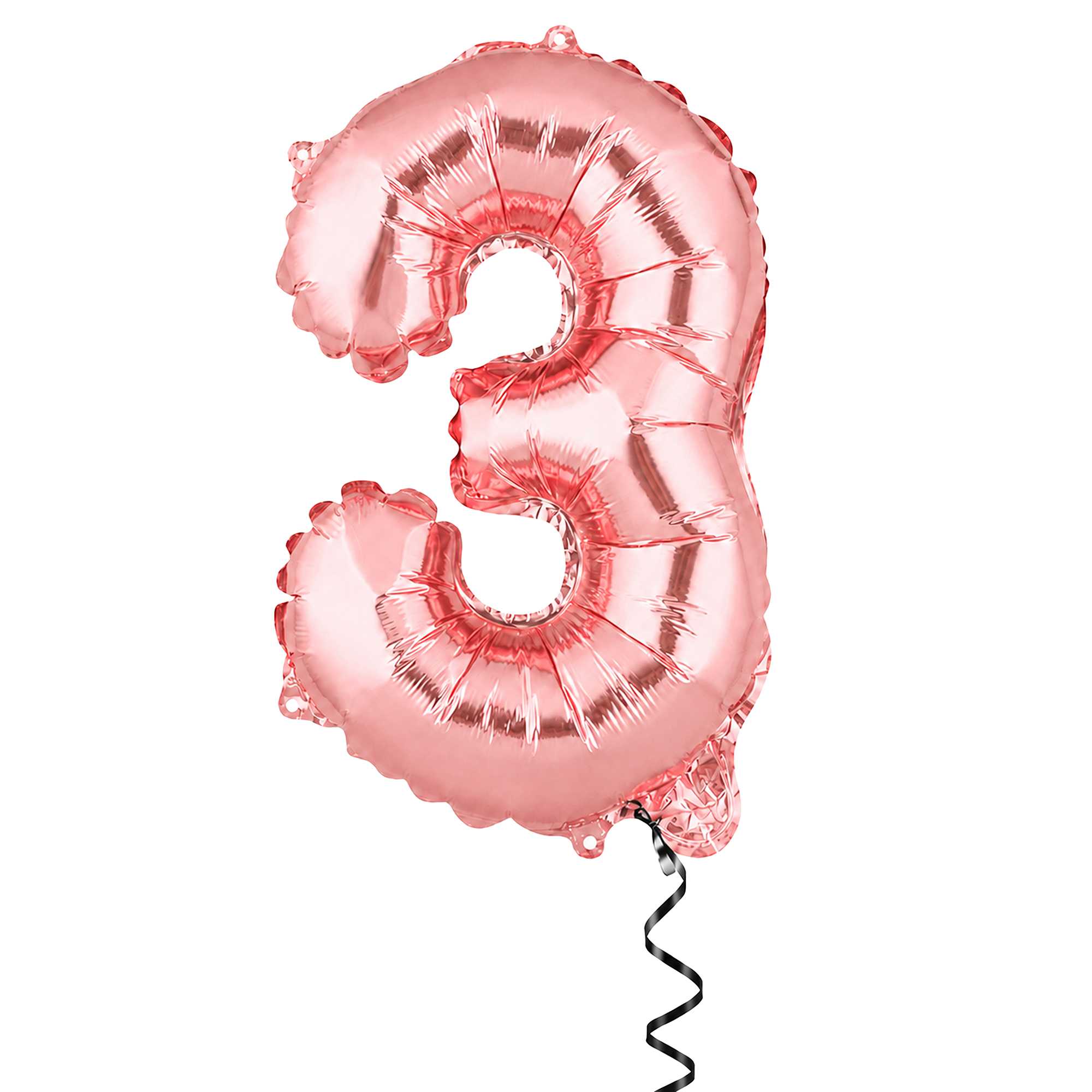 Balloonify Rose Gold Mylar Number 3 Balloon - 16" - 1 count box