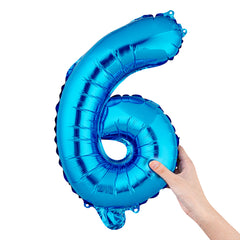 Balloonify Blue Mylar Number 6 Balloon - 16