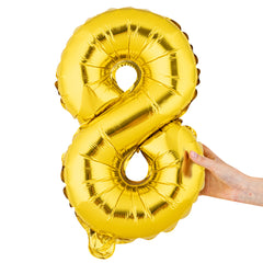 Balloonify Gold Mylar Number 8 Balloon - 16