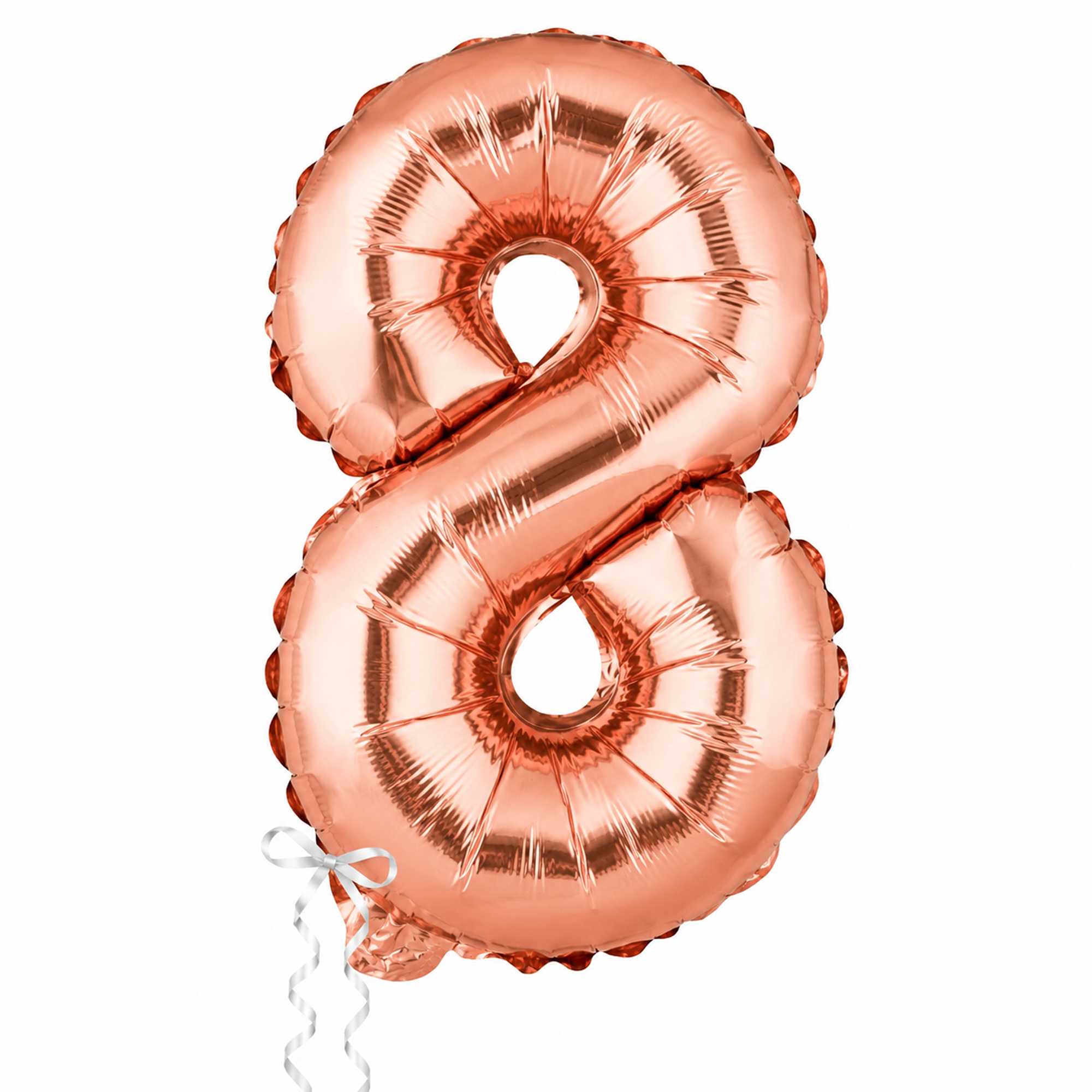 Balloonify Rose Gold Mylar Number 8 Balloon - 16" - 1 count box