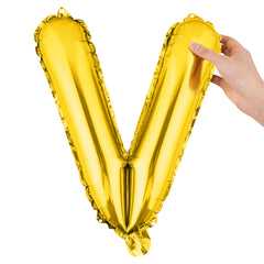 Balloonify Gold Mylar Letter V Balloon - 16