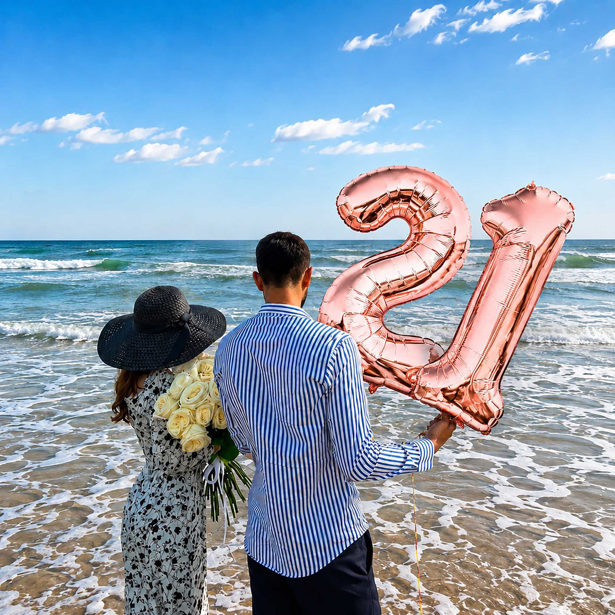 Balloonify Rose Gold Mylar Number 1 Balloon - 40" - 1 count box