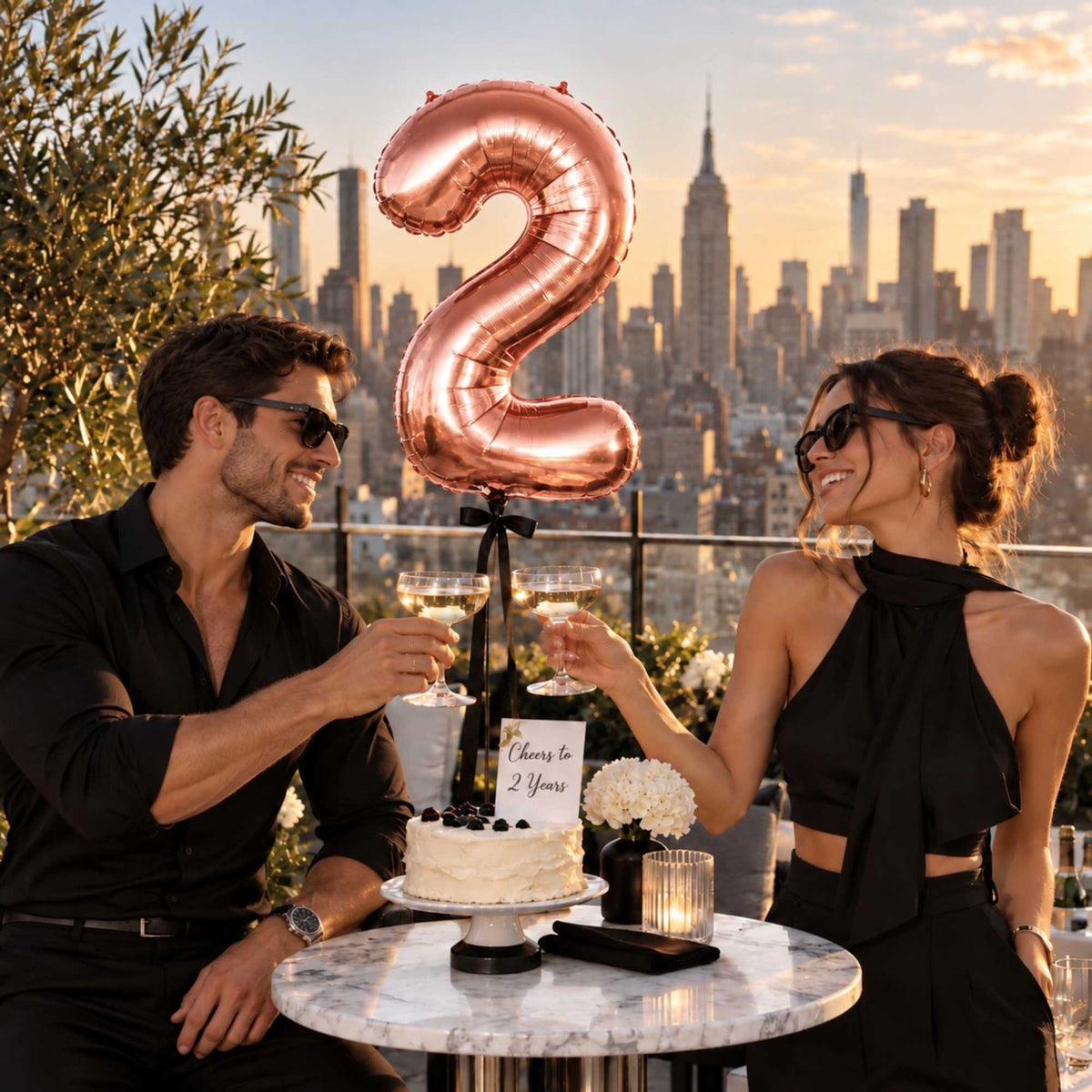 Balloonify Rose Gold Mylar Number 2 Balloon - 40" - 1 count box
