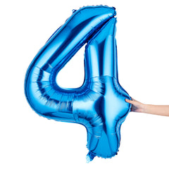 Balloonify Blue Mylar Number 4 Balloon - 40