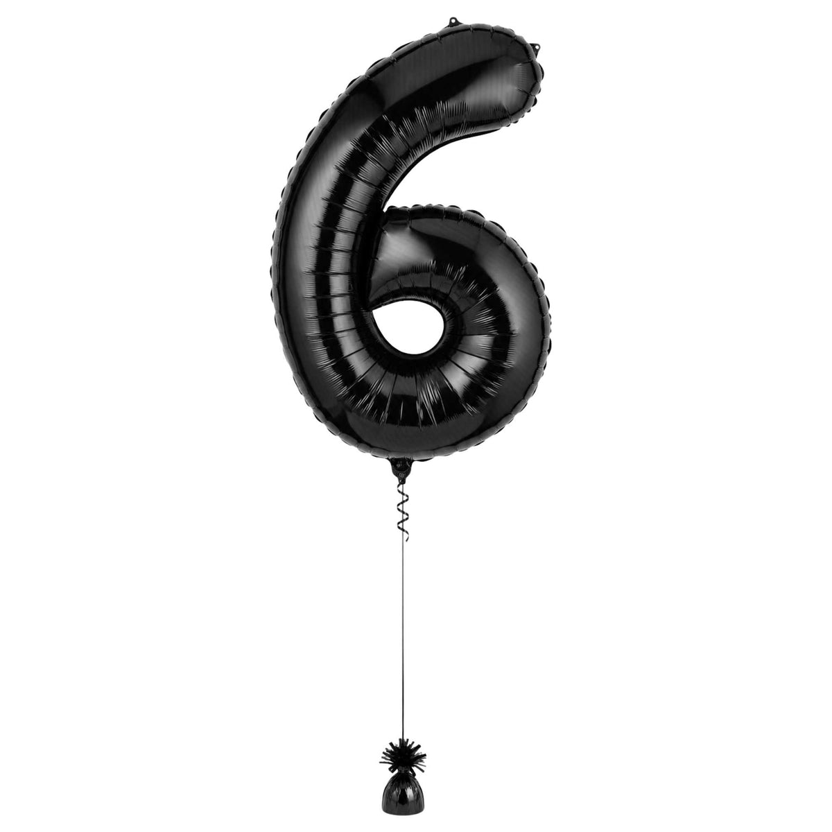 Balloonify Black Mylar Number 6 Balloon - 40" - 1 count box