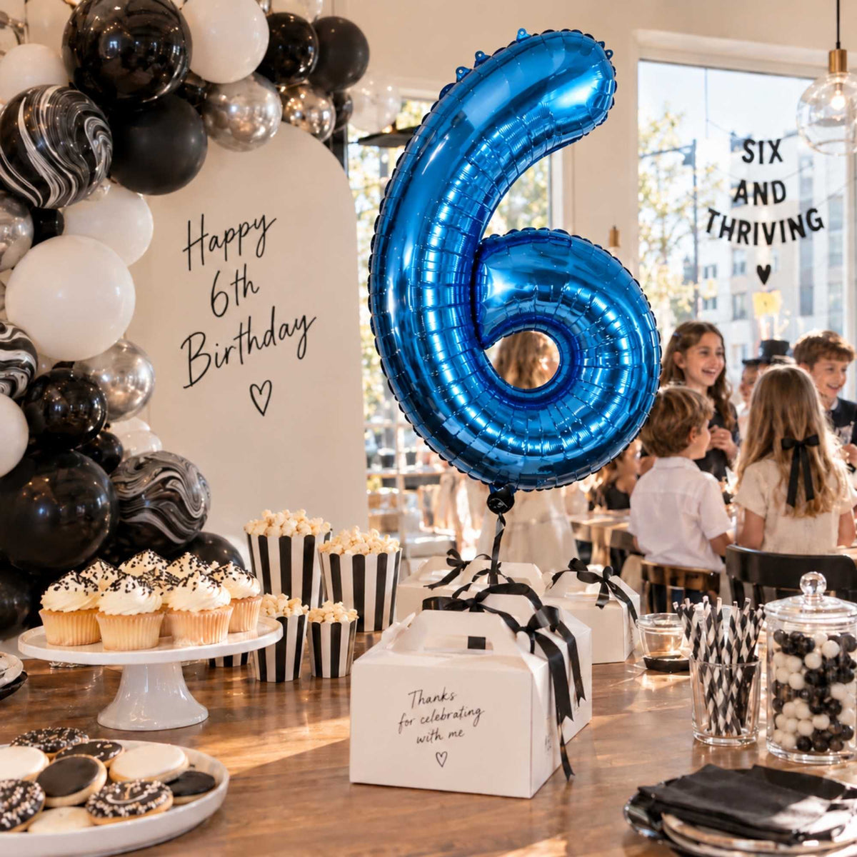 Balloonify Blue Mylar Number 6 Balloon - 40" - 1 count box