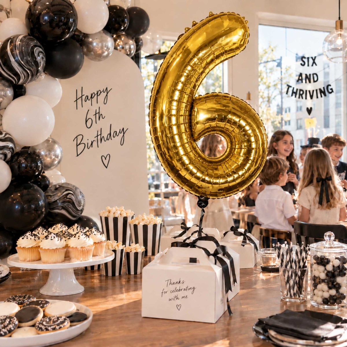 Balloonify Gold Mylar Number 6 Balloon - 40" - 1 count box