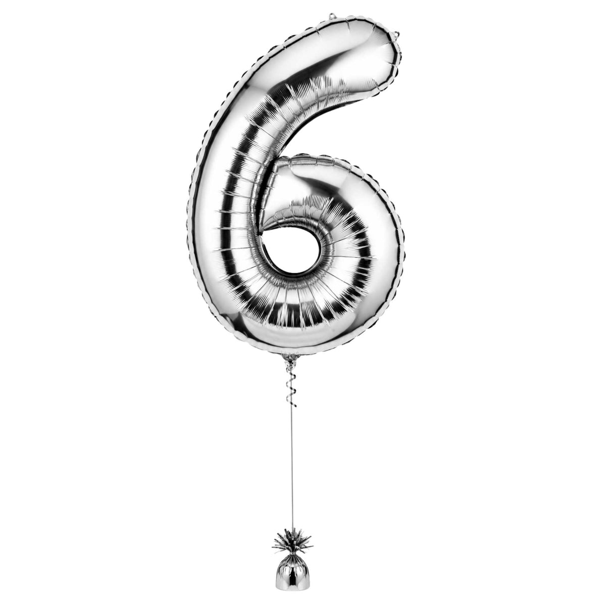 Balloonify Silver Mylar Number 6 Balloon - 40" - 1 count box