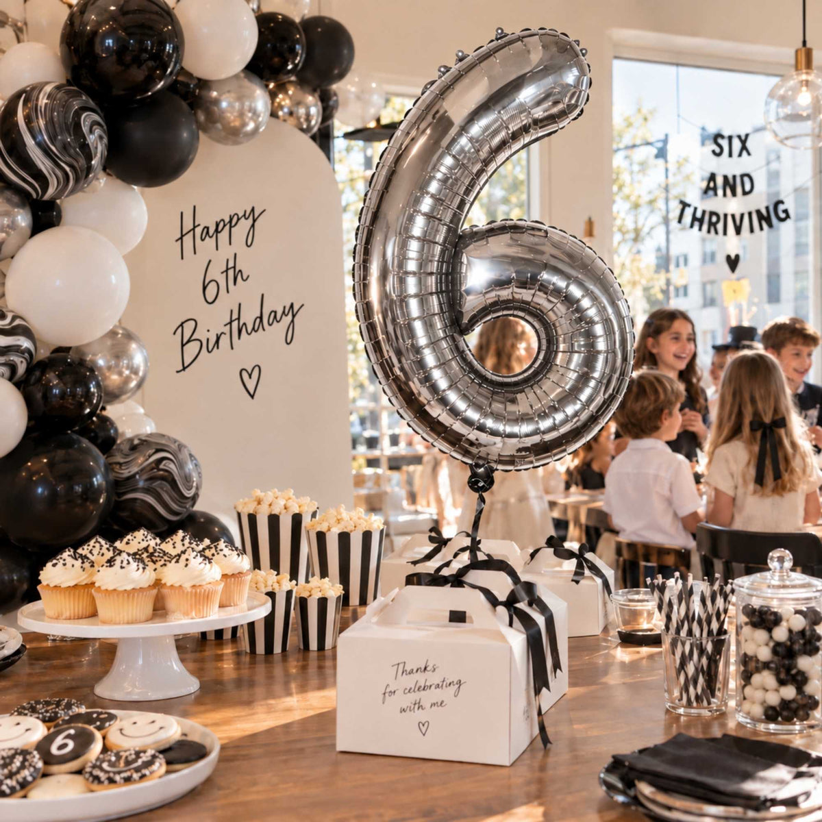 Balloonify Silver Mylar Number 6 Balloon - 40" - 1 count box
