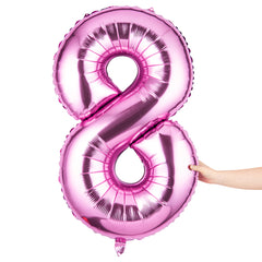 Balloonify Pink Mylar Number 8 Balloon - 40