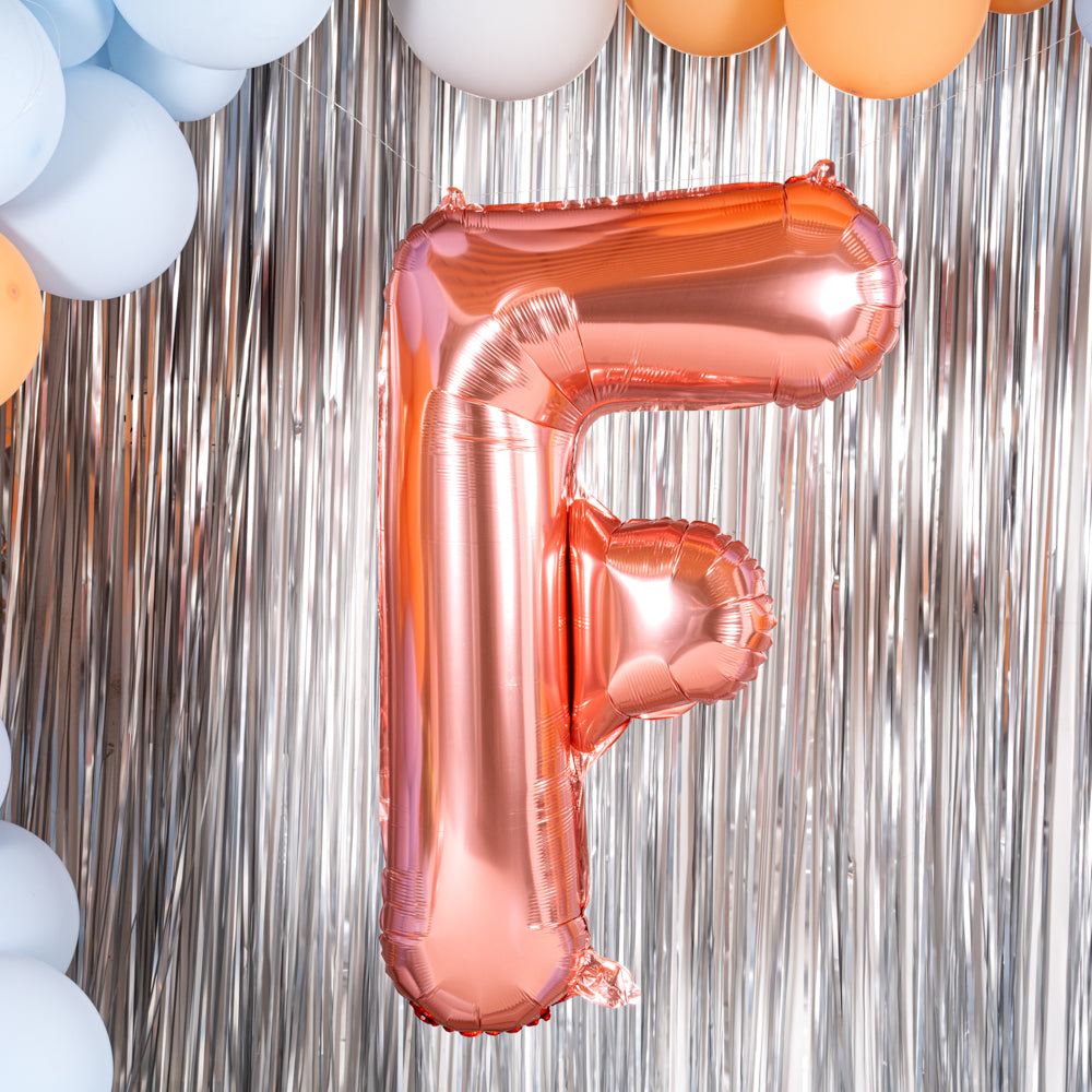 Balloonify Rose Gold Mylar Letter F Balloon 40 1 Count Box balloonify-rose-gold-mylar-letter-f-balloon-40-1-count-box
