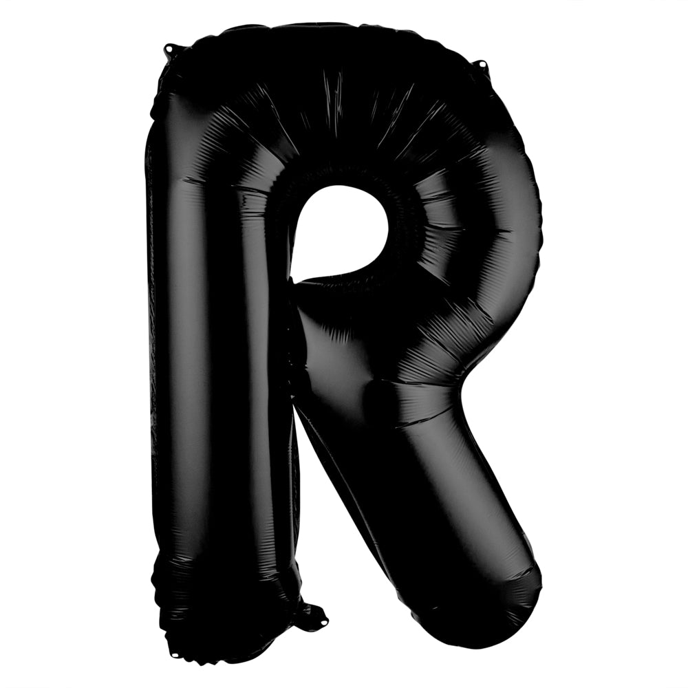 Balloonify Black Mylar Balloon Letter R - 40