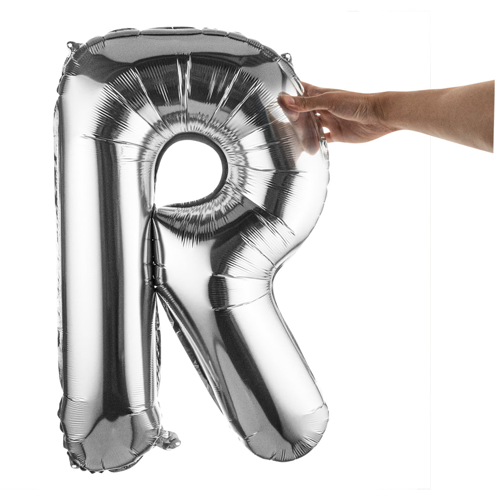 Balloonify Silver Mylar Balloon Letter R - 40