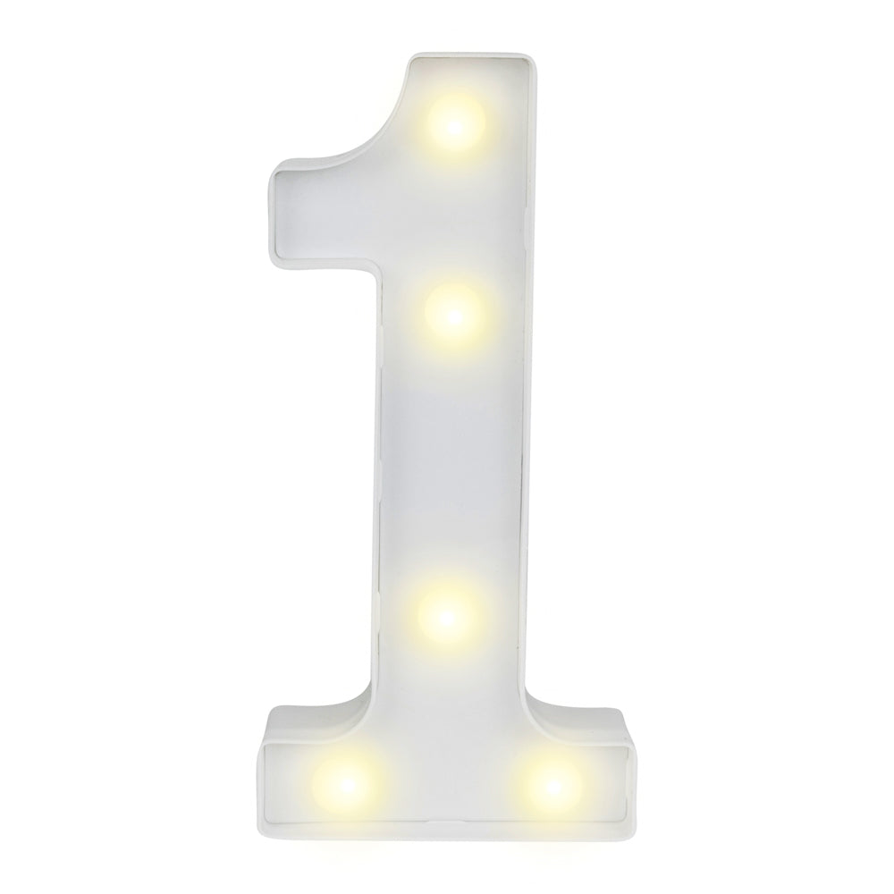 Illumify White LED Marquee Number 1 Sign - 8 3/4