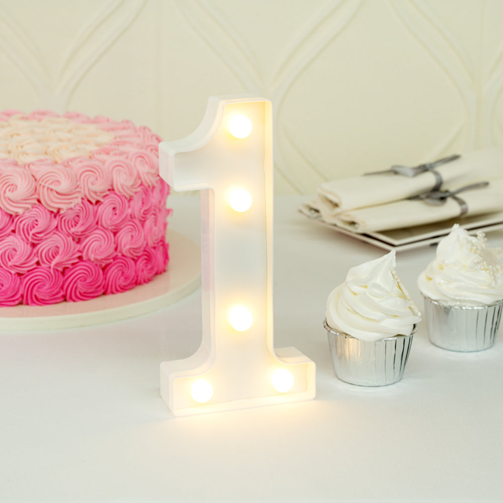 Illumify White LED Marquee Number 1 Sign - 8 3/4