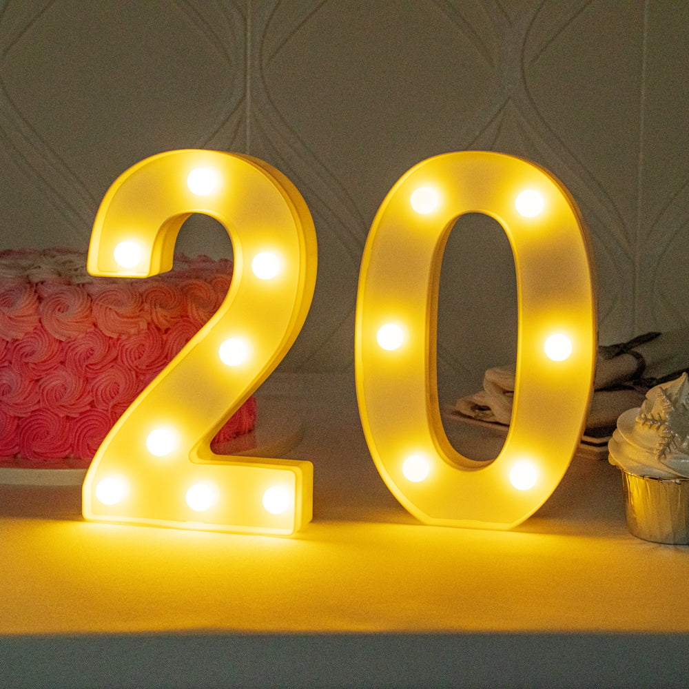 Illumify White LED Marquee Number 2 Sign - 8 3/4