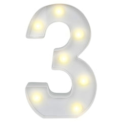 Illumify White LED Marquee Number 3 Sign - 8 3/4