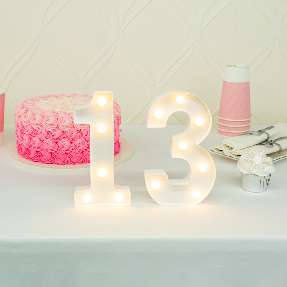 Illumify White LED Marquee Number 3 Sign - 8 3/4