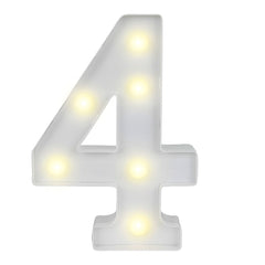 Illumify White LED Marquee Number 4 Sign - 8 3/4