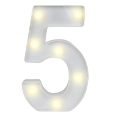 Illumify White LED Marquee Number 5 Sign - 8 3/4