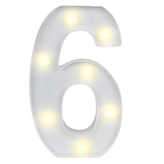 Illumify White LED Marquee Number 6 Sign - 8 3/4