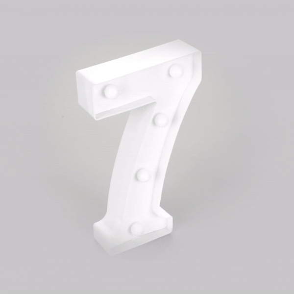 Illumify White LED Marquee Number 7 Sign - 8 3/4