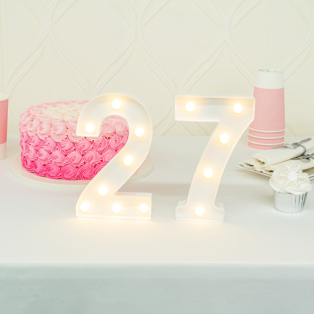 Illumify White LED Marquee Number 7 Sign - 8 3/4