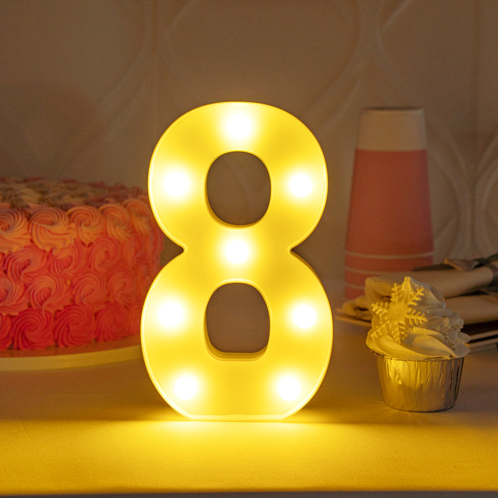 Illumify White LED Marquee Number 8 Sign - 8 3/4