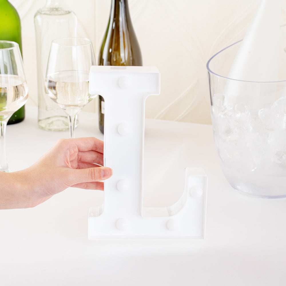 Illumify White LED Marquee Letter L Sign - 8 3/4