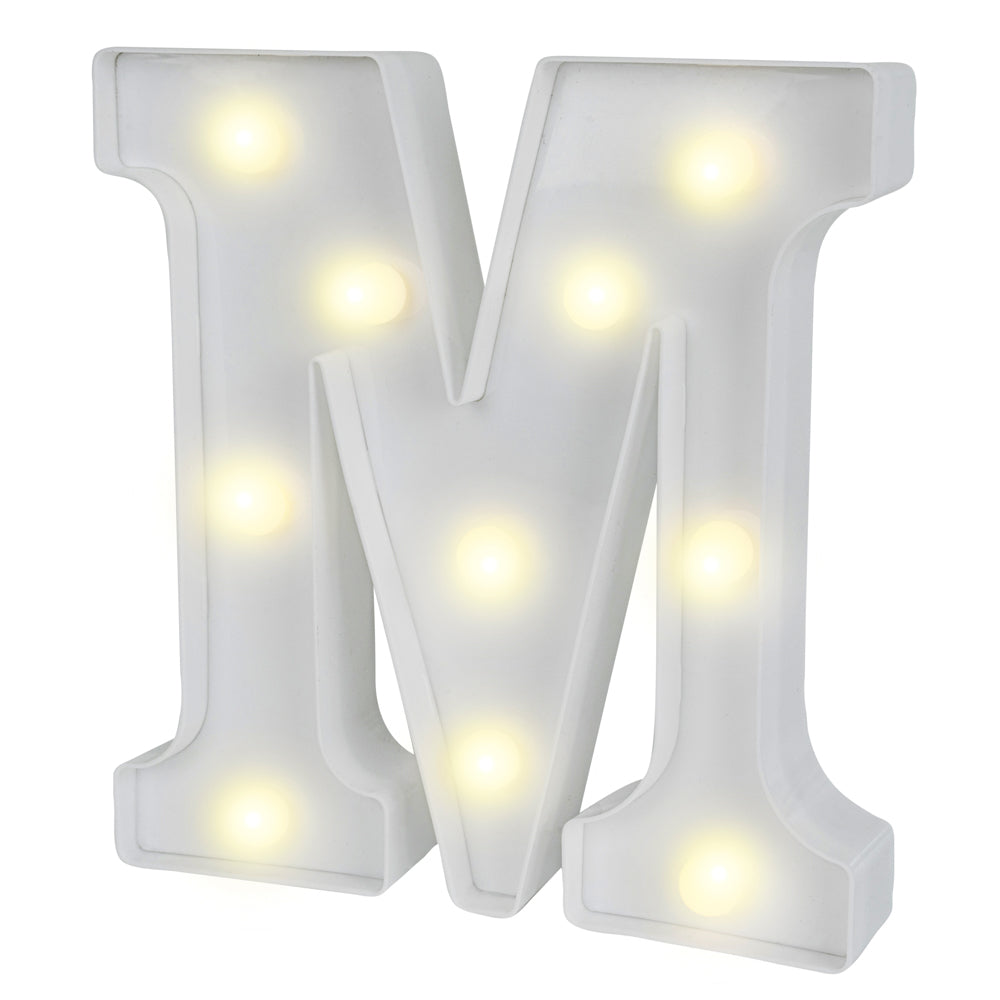 Illumify White LED Marquee Letter M Sign - 8 3/4