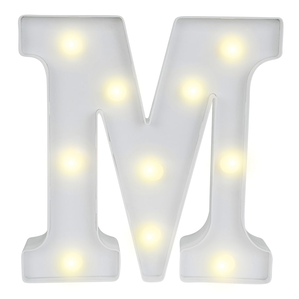 Illumify White LED Marquee Letter M Sign - 8 3/4
