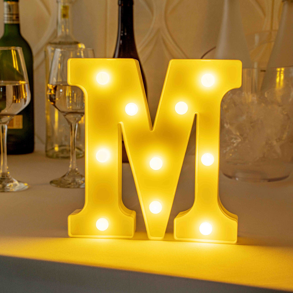 Illumify White LED Marquee Letter M Sign - 8 3/4