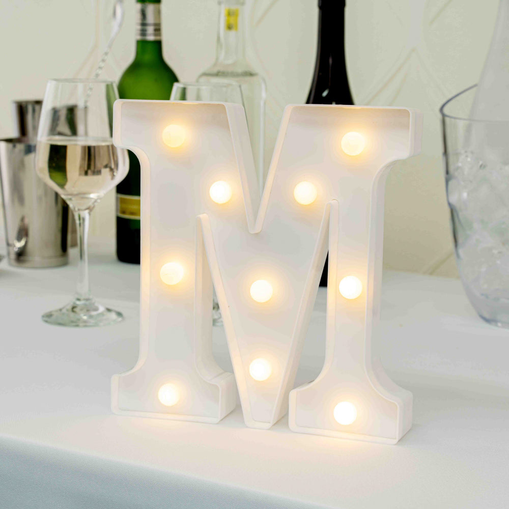 Illumify White LED Marquee Letter M Sign - 8 3/4