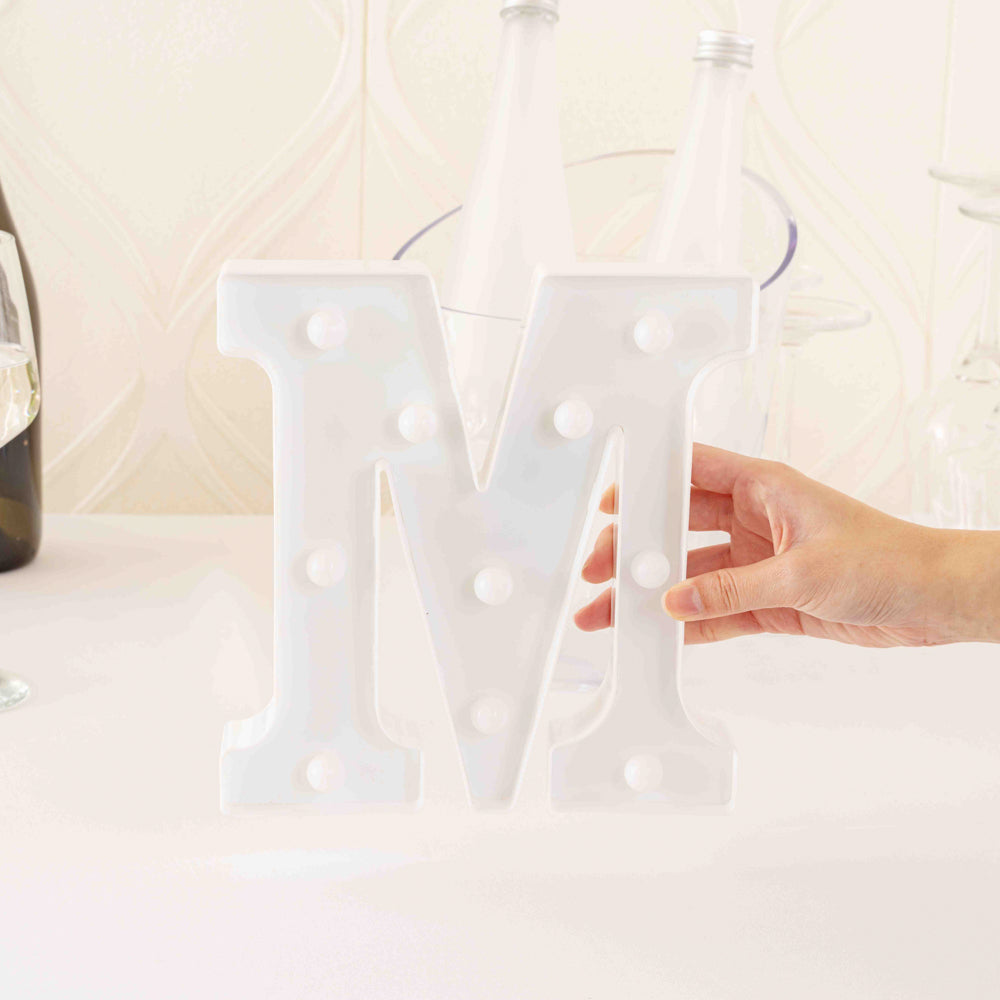 Illumify White LED Marquee Letter M Sign - 8 3/4