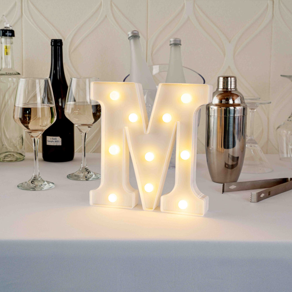 Illumify White LED Marquee Letter M Sign - 8 3/4