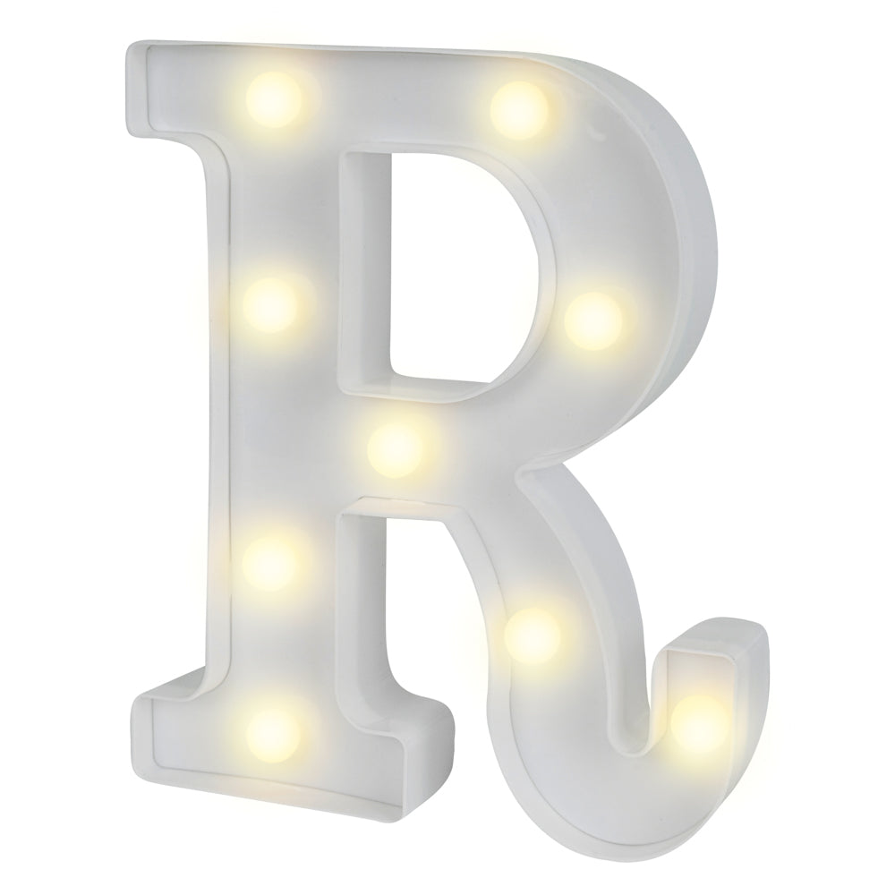 Illumify White LED Marquee Letter R Sign - 8 3/4