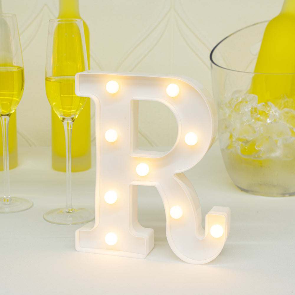 Illumify White LED Marquee Letter R Sign - 8 3/4